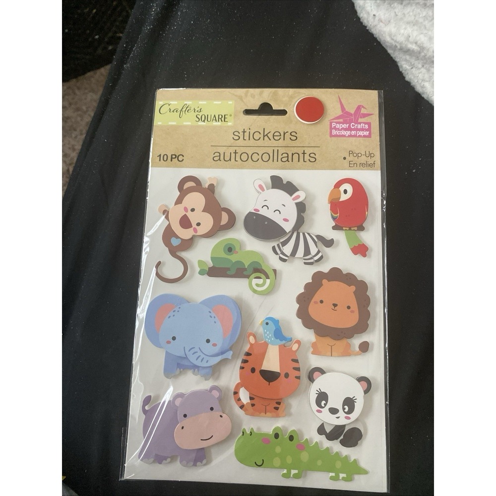 Crafters Square POP-Up Zoo Animals Baby Lion Tiger Bear Deer Fox Racon Elephant